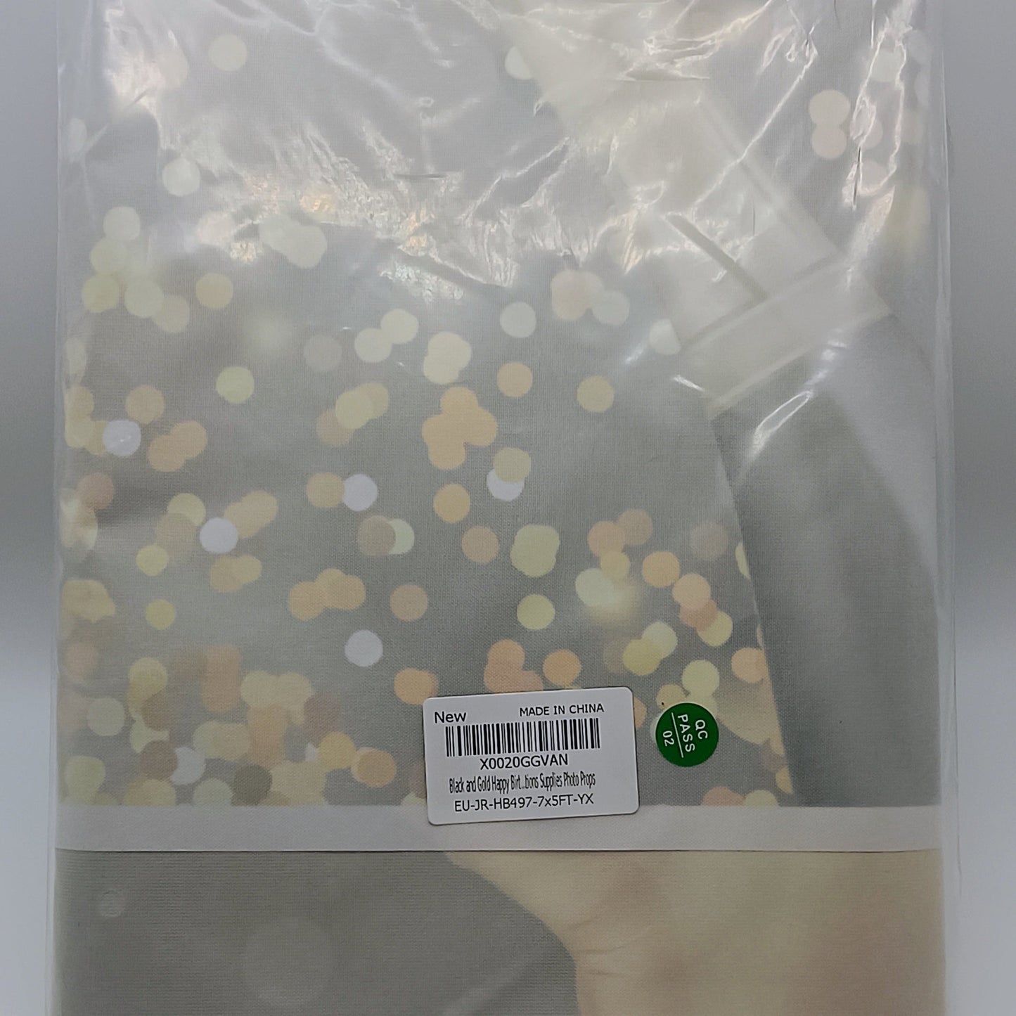 Packaged product with a label on a white background