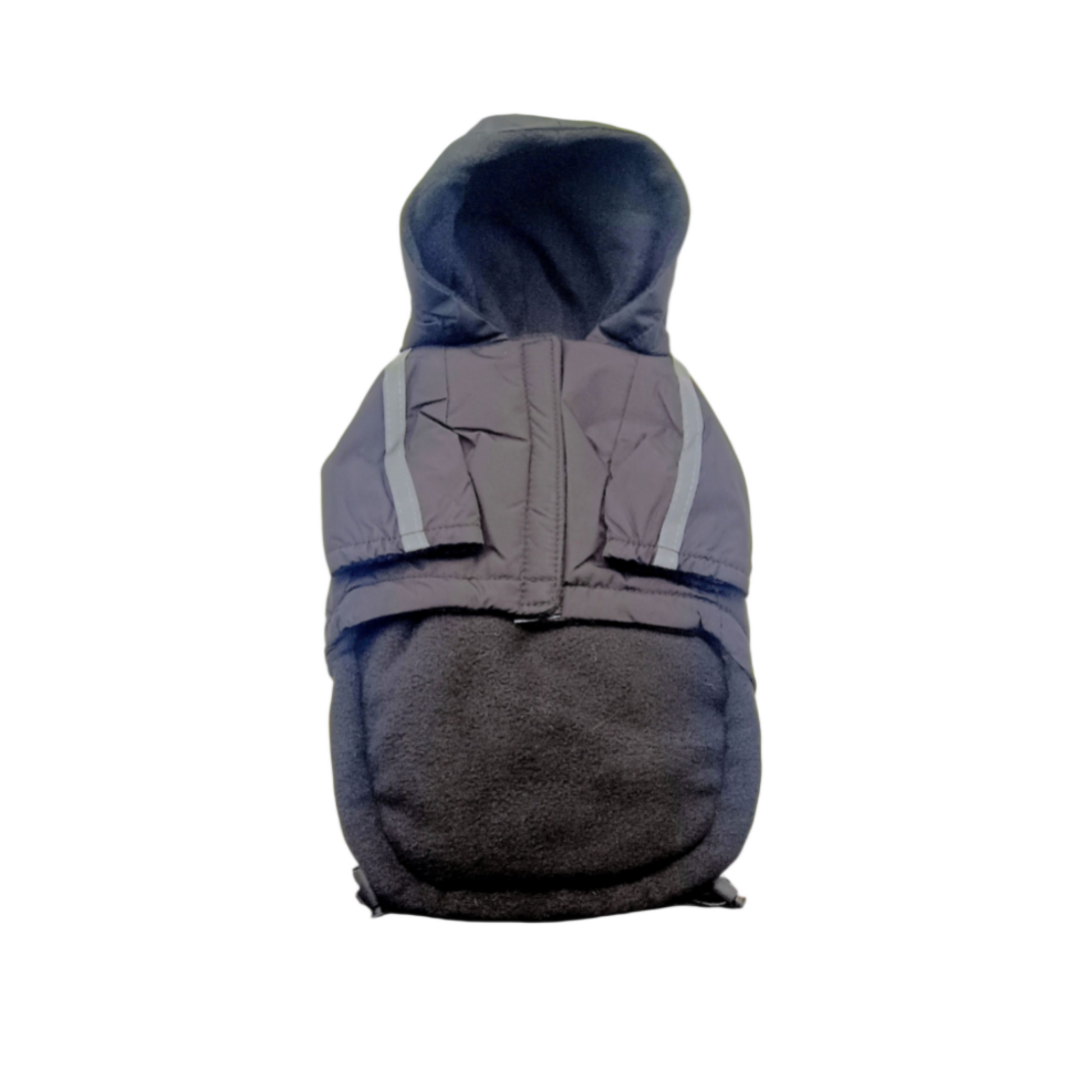 Gray pet hoodie with a hood on a white background