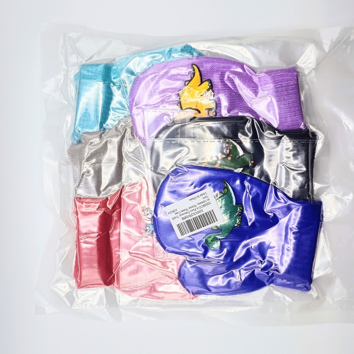 Toddler Mittens Kids Winter Warm Knitted Magic Mittens Gloves - Cute Dinosaur Design (6 Pairs, Ages 1-5) (CHI-003)