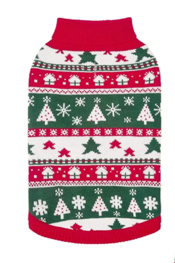 PUPTECK Christmas Dog Jumper – Soft Warm Knitted Sweater for Small, Medium & Large Dogs | Winter Holiday Outfit (PET-007)