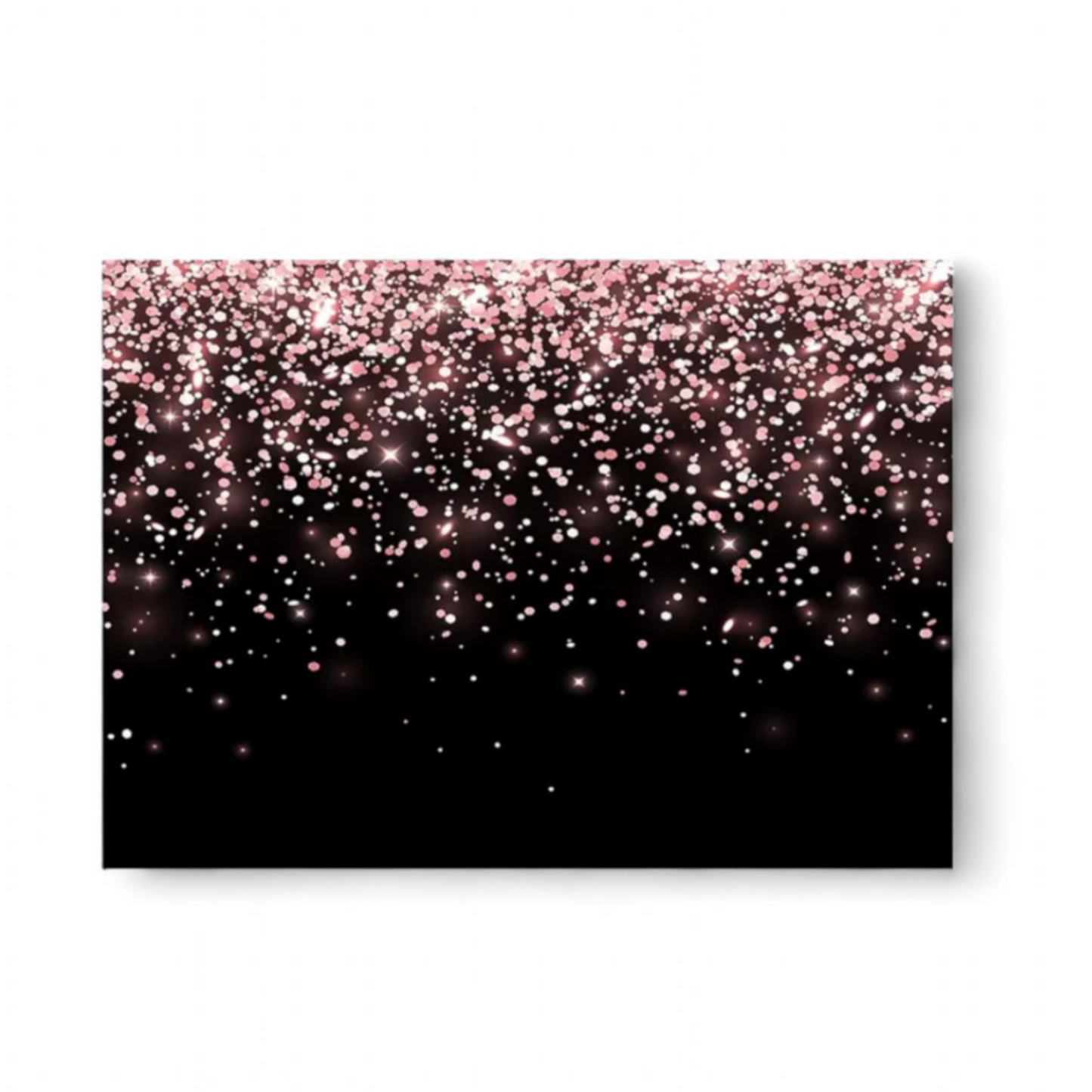 Pink glittery pattern on a black background
