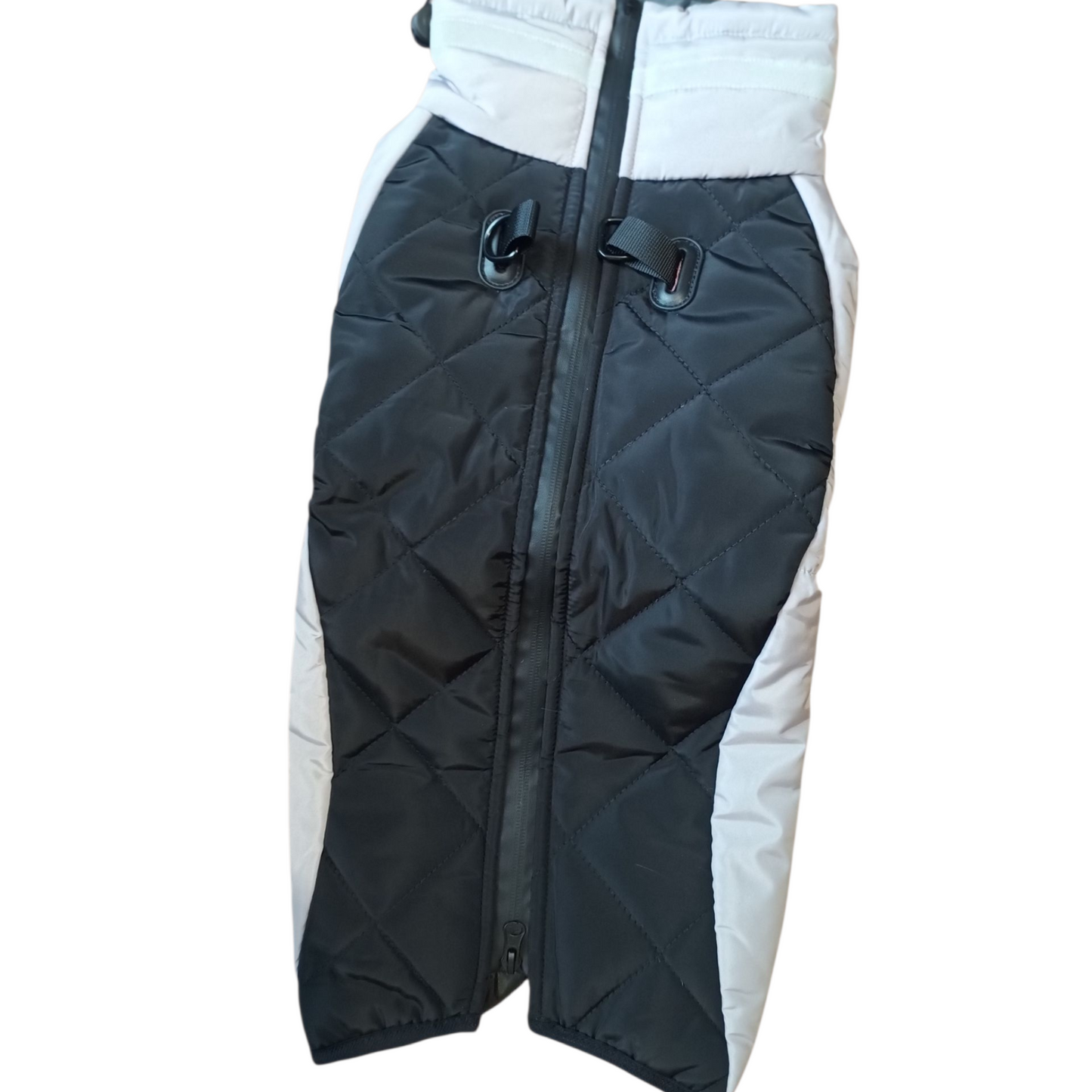 Autumn Winter Waterproof Dog Jacket – Thick Fleece Lined Reflective Adjustable Turtleneck Coat for Large Breeds (Black, 2XL) (PET-004)